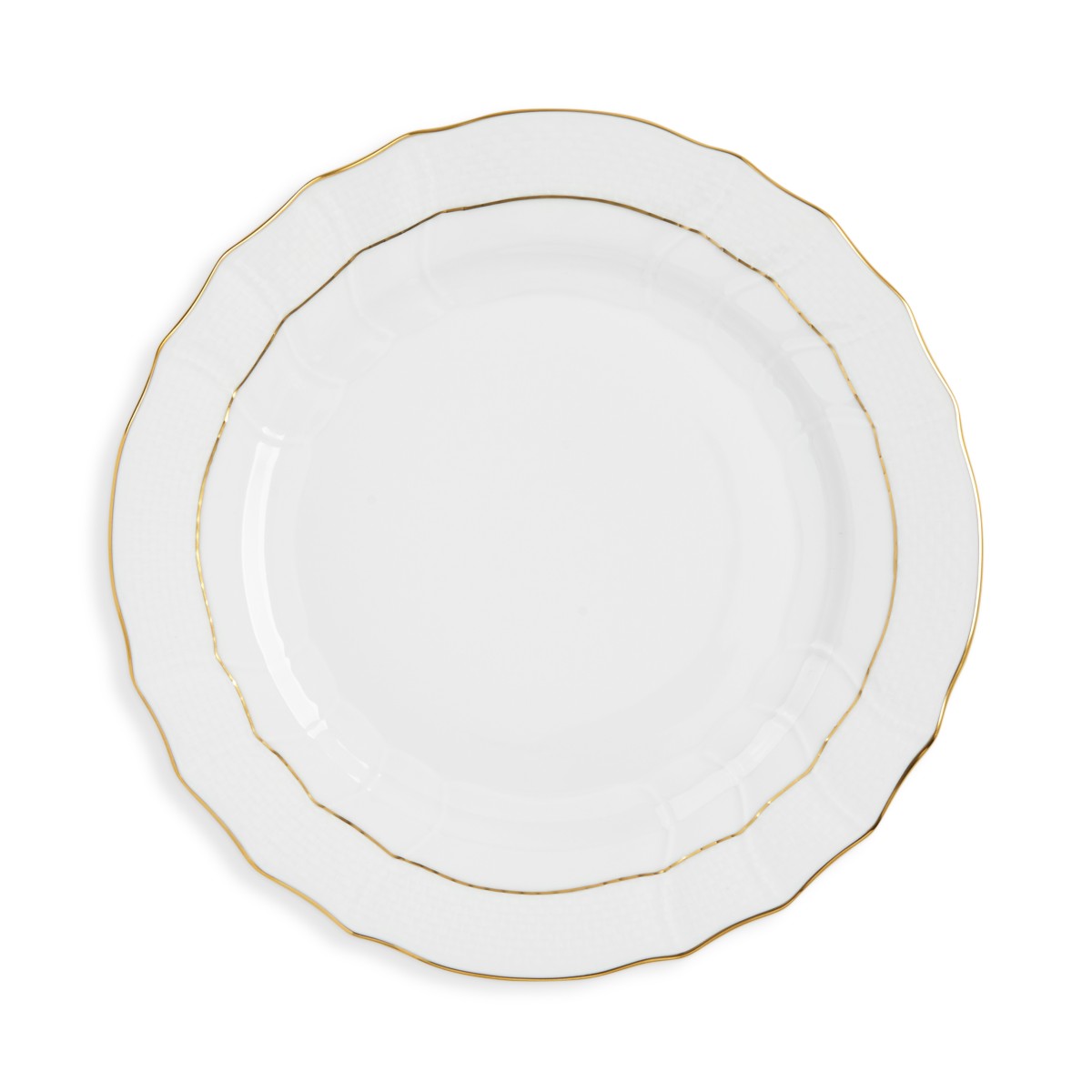 Herend Golden Edge Dinner Plate in White