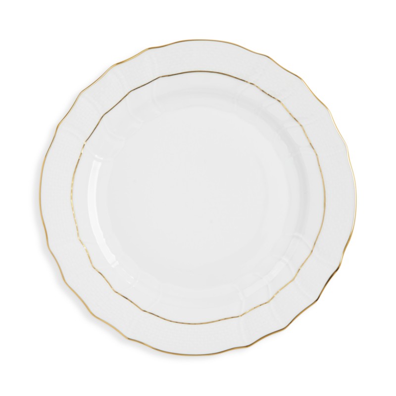 Herend Golden Edge Dinner Plate in White