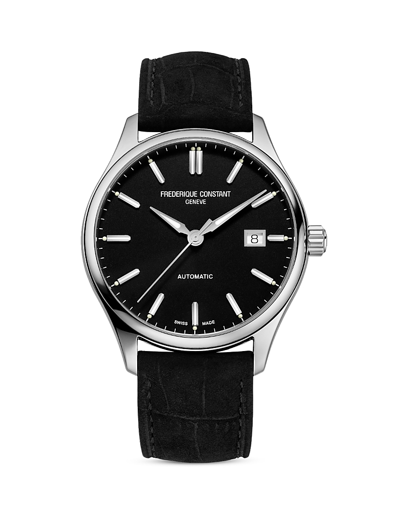 Frederique Constant Black Classics Index Automatic Watch In Black