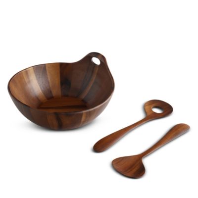 Nambé - Wood Salad Bowl with Servers