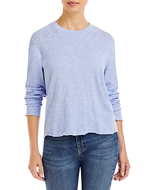 Atm Anthony Thomas Melillo Destroyed Long Sleeve Slub Jersey Tee In Sea