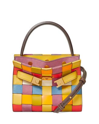 Tory Burch Lee Radziwill Woven Petite Double Bag | Bloomingdale's