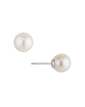 Nadri Nacre Pearl Stud Earrings In Silver Tone In White/silver