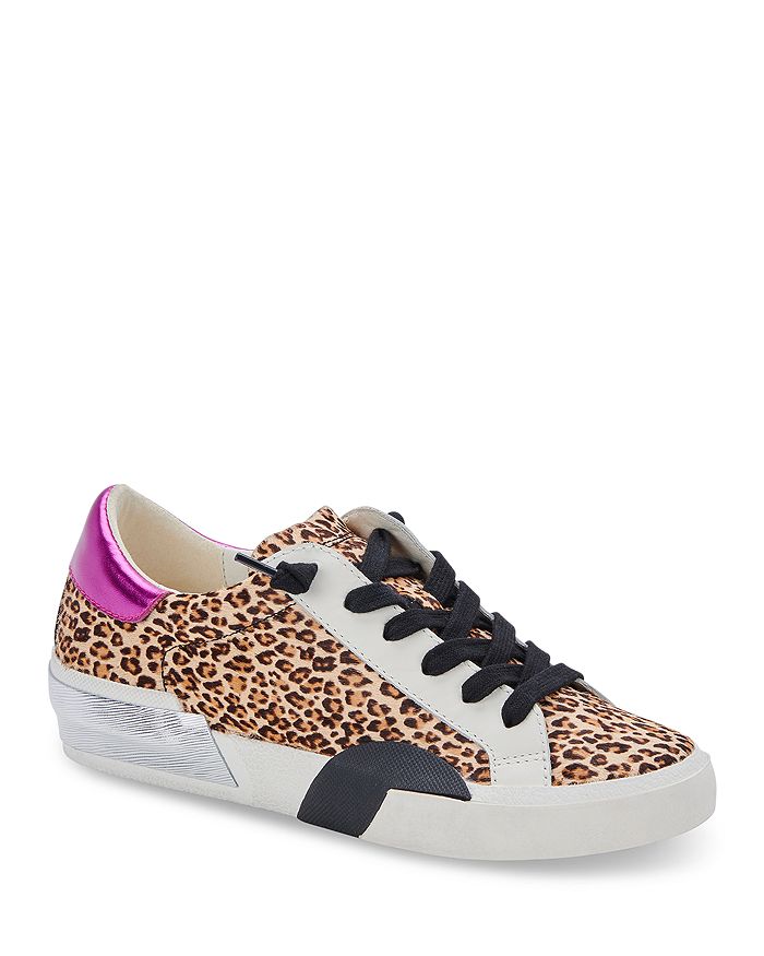 Dolce Vita Women's Zina Low Top Sneakers In Dark Leopard Calf Hair