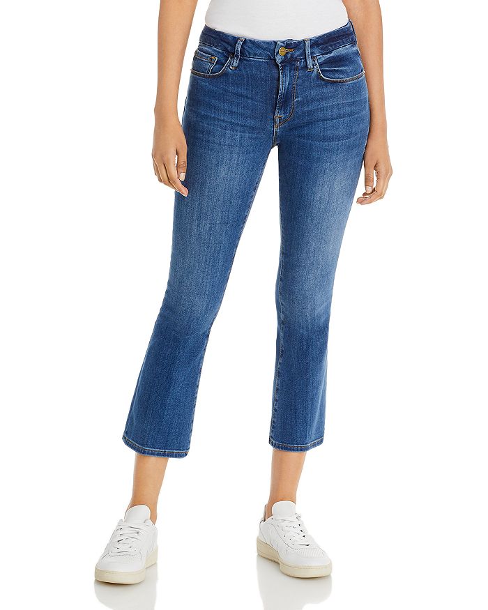 Frame Le Crop Mid Rise Cropped Bootcut Jeans In Poe
