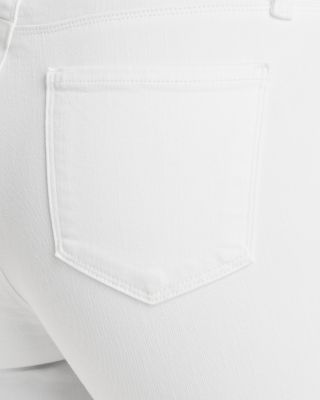 Selma Cotton Stretch High Rise Bootcut Jeans in Blanc