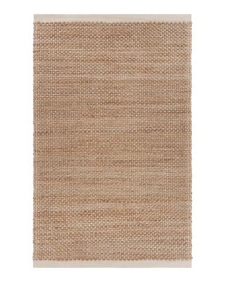 Lr Home Origin Natural Jute Rug with Off White Bordering Area Rug, 7'9 x 9'9