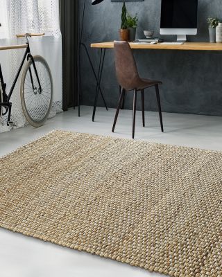 LR Home Origin Stitching Natural Jute Area Rug, 5' x 7'9"