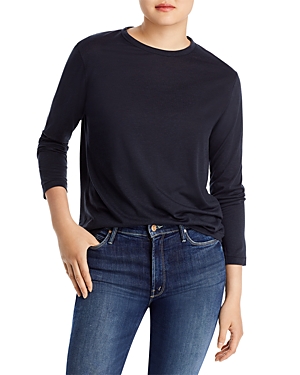 Majestic French Terry Semi Relaxed Top In 003 Marine