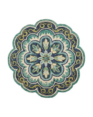 Lr Home Radiance Green Gardens Round Area Rug, 6' x 6'