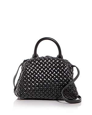 Shop Bottega Veneta Crossbody Mini Handle Bag In Black/gold