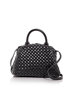 Bottega Veneta Mini Intrecciato Napa Top-handle Bag In Black/gold