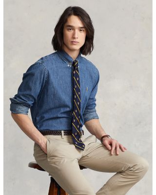 Ralph Lauren デニムシャツ ボタンダウン ブルー　ラルフローレン POLO RALPH LAUREN ポロラルフローレン デニムシャツ メンズ
