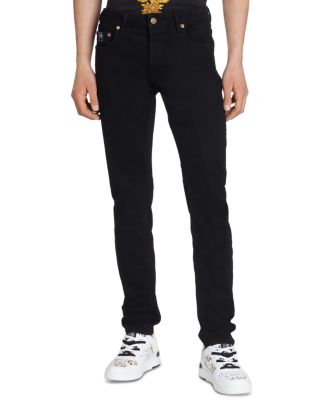 Versace Jeans Couture Logo Straight Fit Jeans in Black | Bloomingdale's