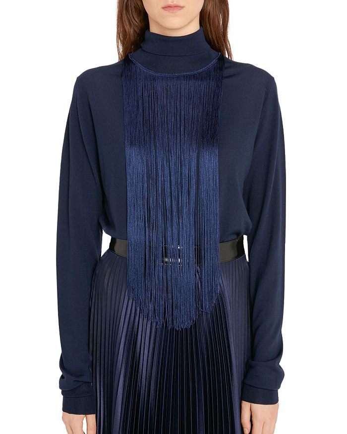 CHRISTOPHER KANE Fringe Trimmed Wool Sweater Bloomingdale s