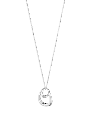 Georg Jensen Sterling Silver Offspring Pave Diamond Pendant Necklace, 17.72 In White/silver