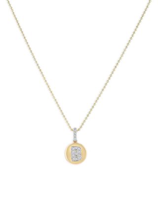 Diamond Accent Initial B Pendant Necklace in 14K Yellow Gold 0.10 ct. t.w. Exclusive