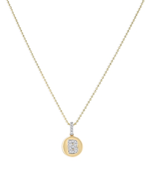 Bloomingdale's Diamond Accent Initial B Pendant Necklace in 14K Yellow Gold, 0.10 ct. t.w. - 100% Ex
