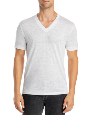 John Varvatos - Slim Fit Linen V Neck Tee