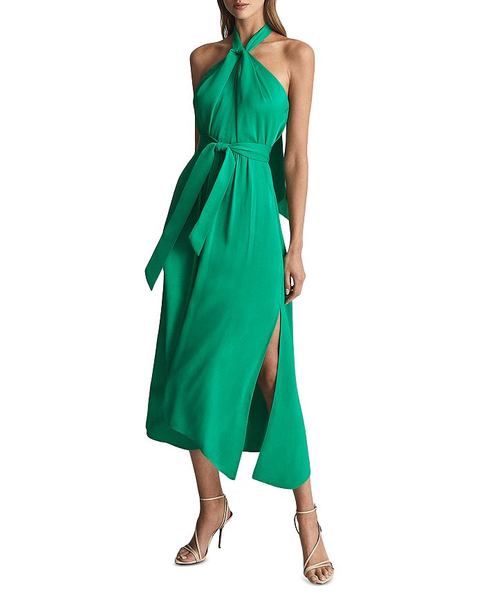 REISS Evvie Midi Halter Dress | Bloomingdale's