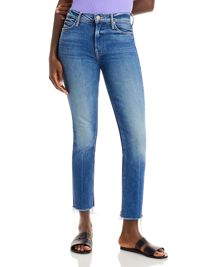 MOTHER Dazzler Mid Rise Ankle Fray Jeans in Opposites Attract ...