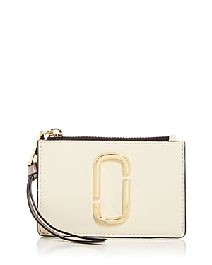 Marc Jacobs Top Zip Leather Multi Card Case In New Cloud