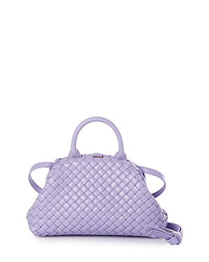 Bottega Veneta Borsa Intreccio Crossbody Top Handle Bag In Wisteria/silver