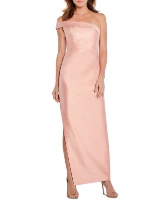 Aidan Mattox Jacquard One Shoulder Column Gown 