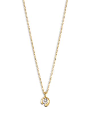 Georg Jensen - 18K Yellow Gold Mercy Diamond Solitaire Pendant Necklaces