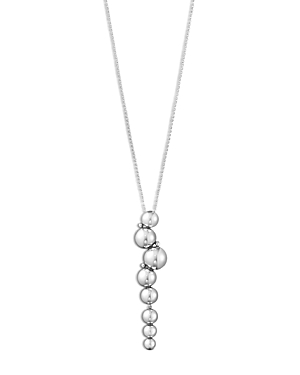 Georg Jensen Sterling Silver Moonlight Grapes Linear Cluster Pendant Necklace, 17.72