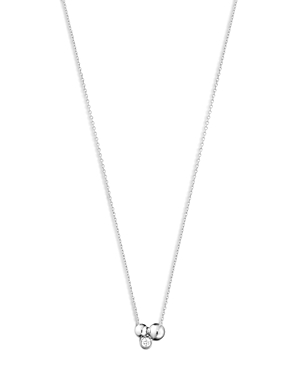 Georg Jensen Sterling Silver Moonlight Grapes Diamond Ball Cluster Pendant Necklace, 17.72