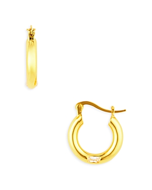Short & Suite Holly Hoop Earrings In Clear/gold