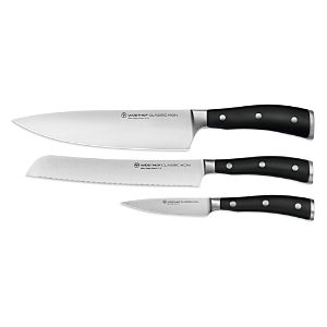 Wusthof Classic Ikon 3 Pc Knife Set In Black