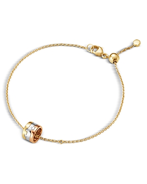 Georg Jensen 18k White, Rose & Yellow Gold Fusion Diamond Charm Link Bracelet In Gold/rose Gold, 0.02 Ct. T.w.