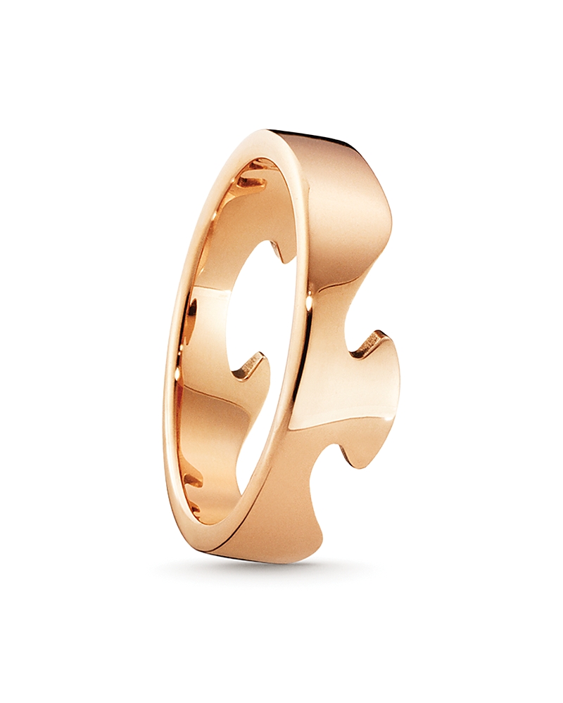 Georg Jensen Fusion Core Rings 18k Rose Gold Uneven Edge Ring In Rose Gold
