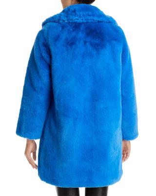 fake fur coat blue