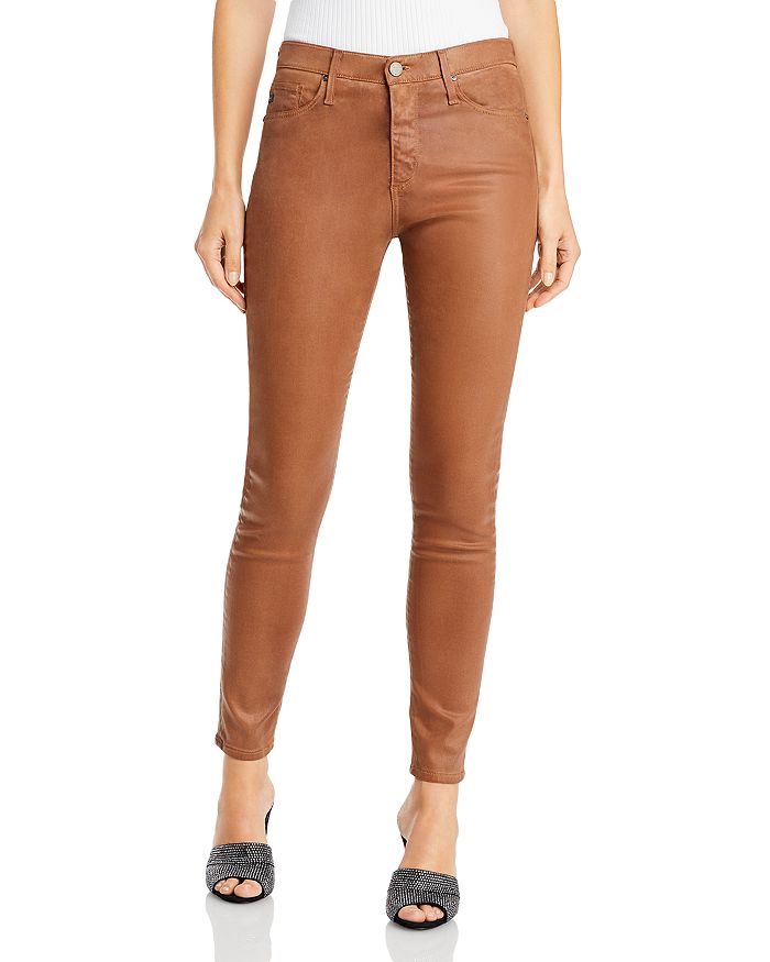 AG Farrah High Rise Faux Leather Ankle Skinny Jeans in Leatherette ...