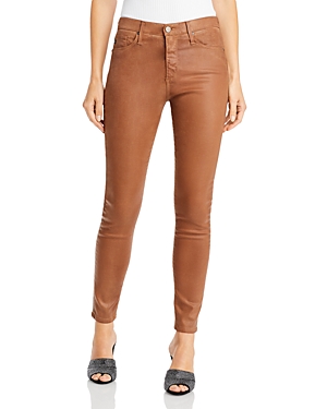 AG FARRAH HIGH RISE FAUX LEATHER ANKLE SKINNY JEANS IN LEATHERETTE