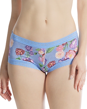 Hanky Panky Dream Lace Trim Modal Boyshorts In Chatsworth House Gardens