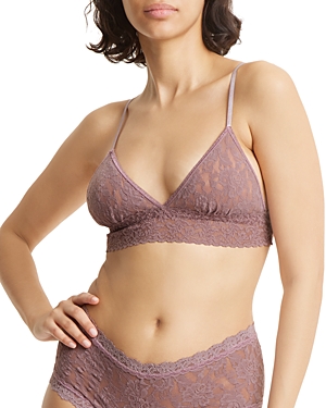 Shop Hanky Panky Padded Lace Bralette In Artichoke Heart Purple