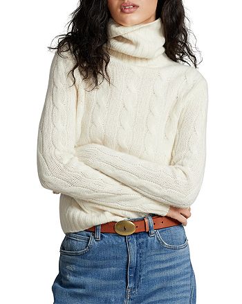 Ralph Lauren Cable Knit Turtleneck Sweater | Bloomingdale's