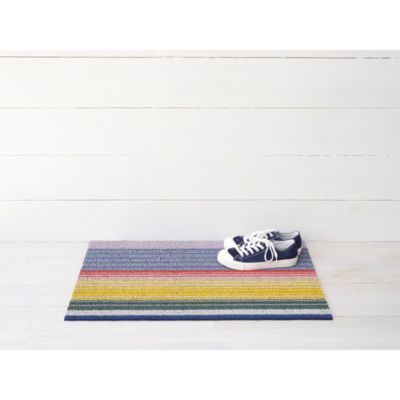 Pop Stripe Shag Doormat, 18" x 28"