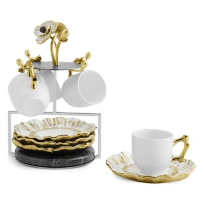 Anemone Demitasse Cup & Saucer Set with Stand