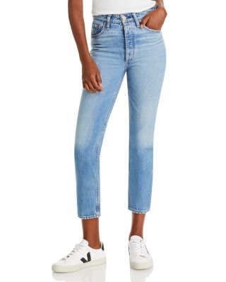 rag & bone - Nina High Rise Ankle Slim Straight Cigarette Jeans in Delavan