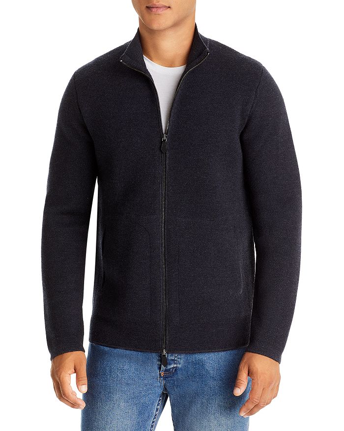 The Men's Store at Bloomingdale's Merino Wool Zip Front Sweater ...