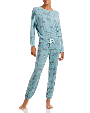 Honeydew Star Seeker Printed Pajama Set In Galaxy Cheetah