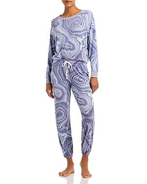 Honeydew Star Seeker Printed Pajama Set In Lunar Geode