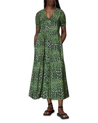 Whistles - Fluro Animal Print Collared Midi Dress