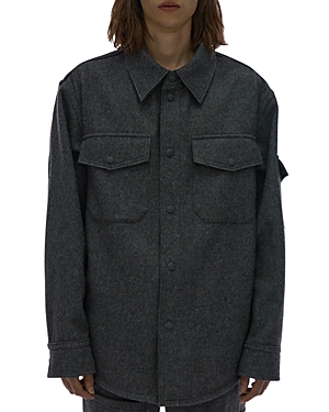 Helmut Lang Flannel Shirt In Grey Melange