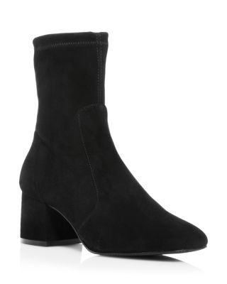 white sock booties low heel